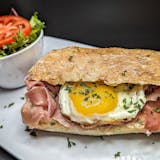 Prosciutto, Fried Egg & Goat Cheese Sandwich