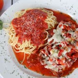 Sausage, Pepper Parmigiana & Spaghetti