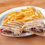 Grilled Chicken, Portobello Mushrooms, Roasted Red Peppers & Provolone Cheese Panini