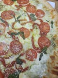 Mediterranean Pizza on White Pizza