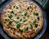 Chicken Broccoli Alfredo Pizza