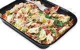 Chicken Bacon Artichoke Crustless Pizza (Keto Friendly)