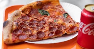 Two Cheese Pizza Slice & Can of Soda Lunch Special