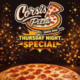 Large pie…Buffalo Wings…Large French Fry