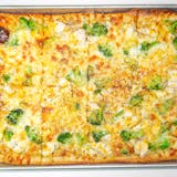 Chicken Broccoli & Spinach Alfredo Pizza