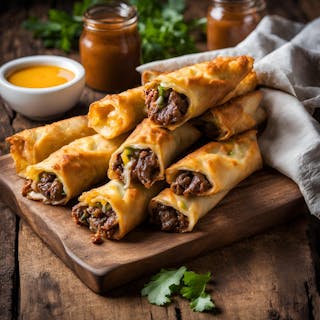 Philly cheesesteak egg roll
