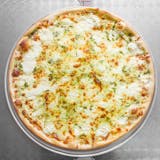 White Pesto Pizza Slice