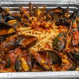 Mussels Over Linguini