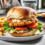 Crispy chicken sandwich on a bun