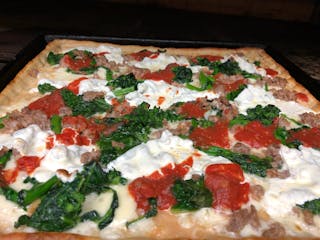 Broccoli Rabe & Sausage Grandma Pizza