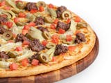 Impossible Artichoke Pesto Pizza