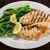 Fresh Grilled Chicken Over Broccoli Rabe sauteed with Olive Oil & Garlic