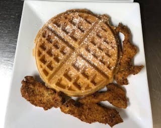 Belgian Waffle with Chicken Tenders