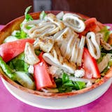 Greek Salad with Grilled Calamari
