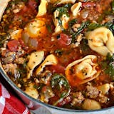 Homemade Tortelini & Beef Soup