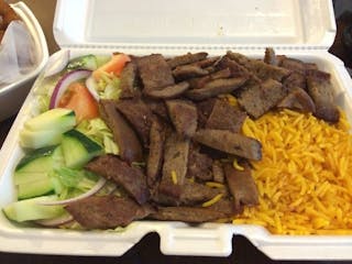 Lamb Over Rice & Salad Platter