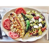 Chicken Souvlaki Over Greek Salad