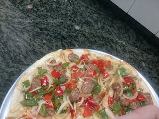 Sausage, peppers and onion pie