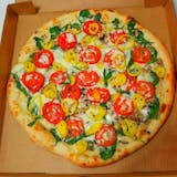 Spinach, Mushrooms & Tomato Pizza