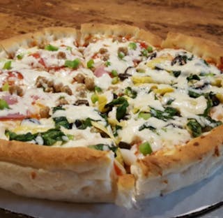 Six Topping Cheese & Sauce Pizza
