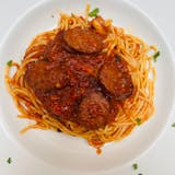 Spaghetti Marinara Sauce with Mushrooms and sausage