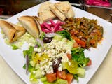 2. Green Bean Salad, Two Spinach Pie, Greek Salad & Pita Plate