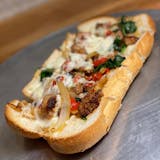 Sausage & Peppers Parmigiana Hero