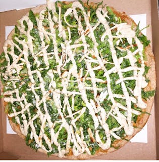 Caesar Salad Pizza with Grilled Chicken