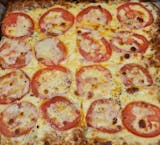Halal Mediterranean Pizza (Tomato, Black Olives, Banana Peppers & Onions).