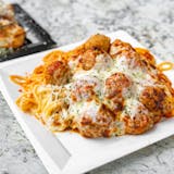 Pasta with Homemade Meatballs & Cheese