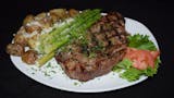 Rib Eye Steak with Tuscan Potatoes & Asparagus