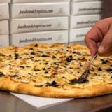 White and Black Garlic Pizza Medium 14"