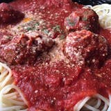 Thin Spaghetti with Homemade Meatballs