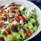 Chicken Kabob Over Greek Salad