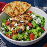 Chicken Kabob Over Greek Salad