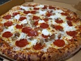 Pepperoni, Sausage, Ricotta Pizza