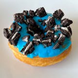 Cookie Monster (vanilla frosting/oreo cookies raised donut)