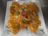 Two Heart Sahped Ravioli with Shrimp & Pink Sauce, 2 Side Salad & Fresh Garlic Bread Special
