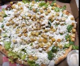 Chicken Caesar Salad Greek Style Pizza