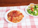 Spaghetti & Small Garden Salad Lunch