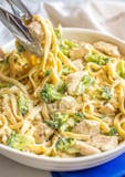 Chicken & Broccoli Alfredo over Spaghetti