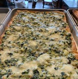 Grandma Style Spinach & Artichoke Pizza