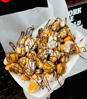 Homemade Zeppoles w/ Nutella Drizzle
