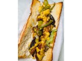 Faux-Sausage Peppers & Onion Vegan Sandwich