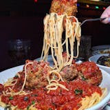 Spaghetti with Meatballs with Salad & Dessert Special