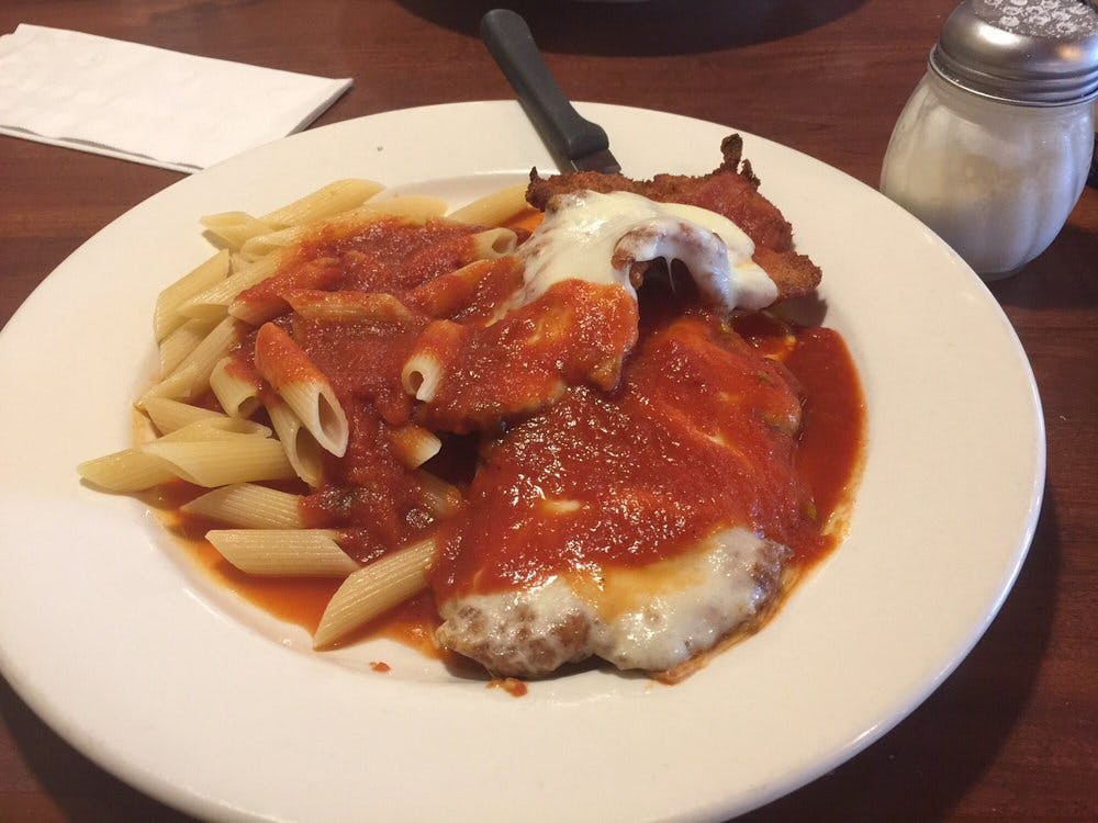 Chicken Parmigiana With Penne Lunch