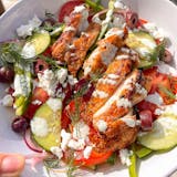 Greek Salad with Crispy Chicken