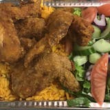 4 Chicken Wings with Rice & Salad