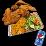 4 Chicken Wings with Rice & Salad