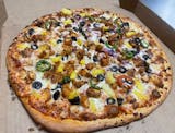 Chicken Tikka Pizza with pineapple and Jala